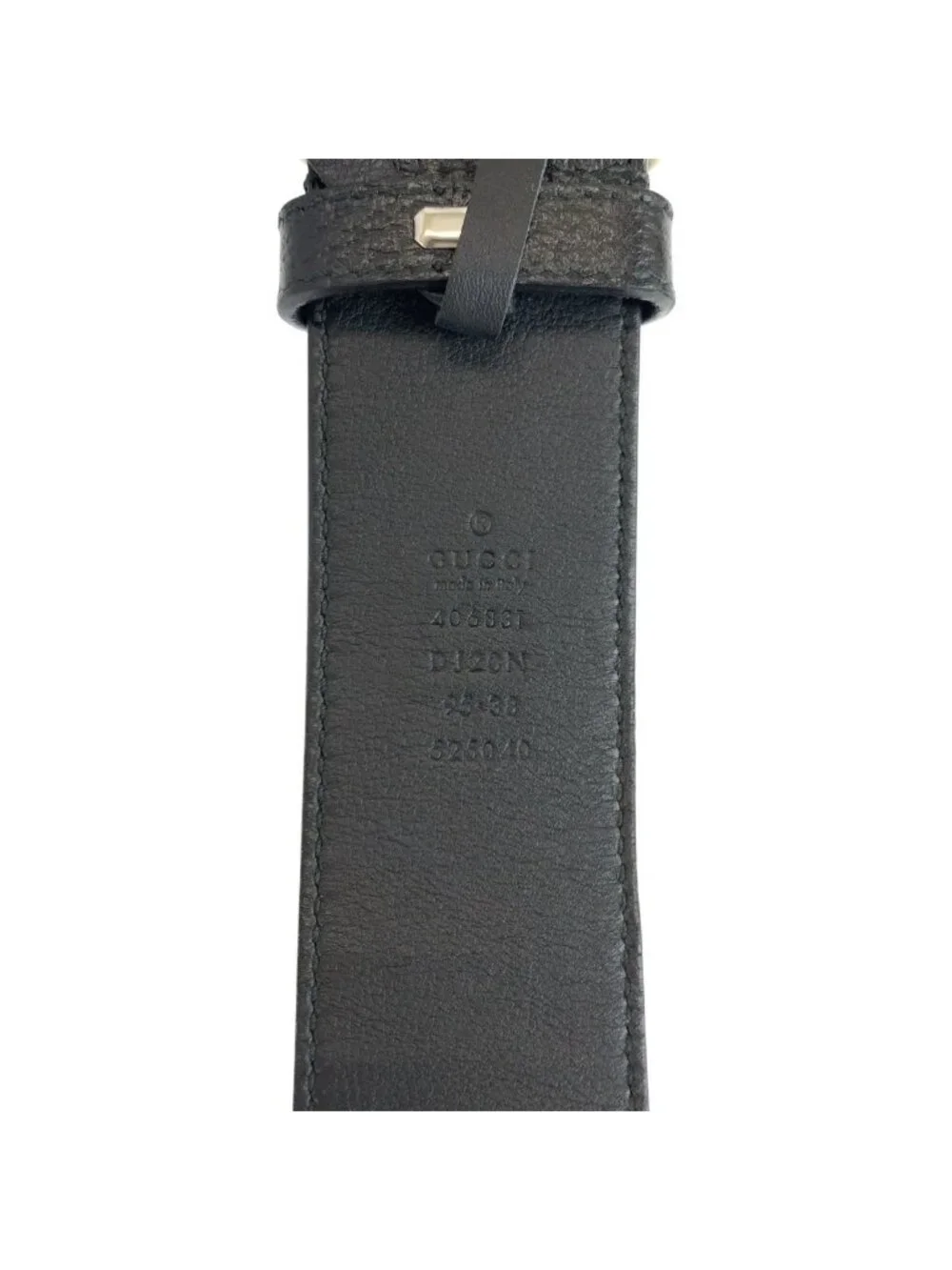 Gucci GG Marmont 95 Black Silver Leather Belt